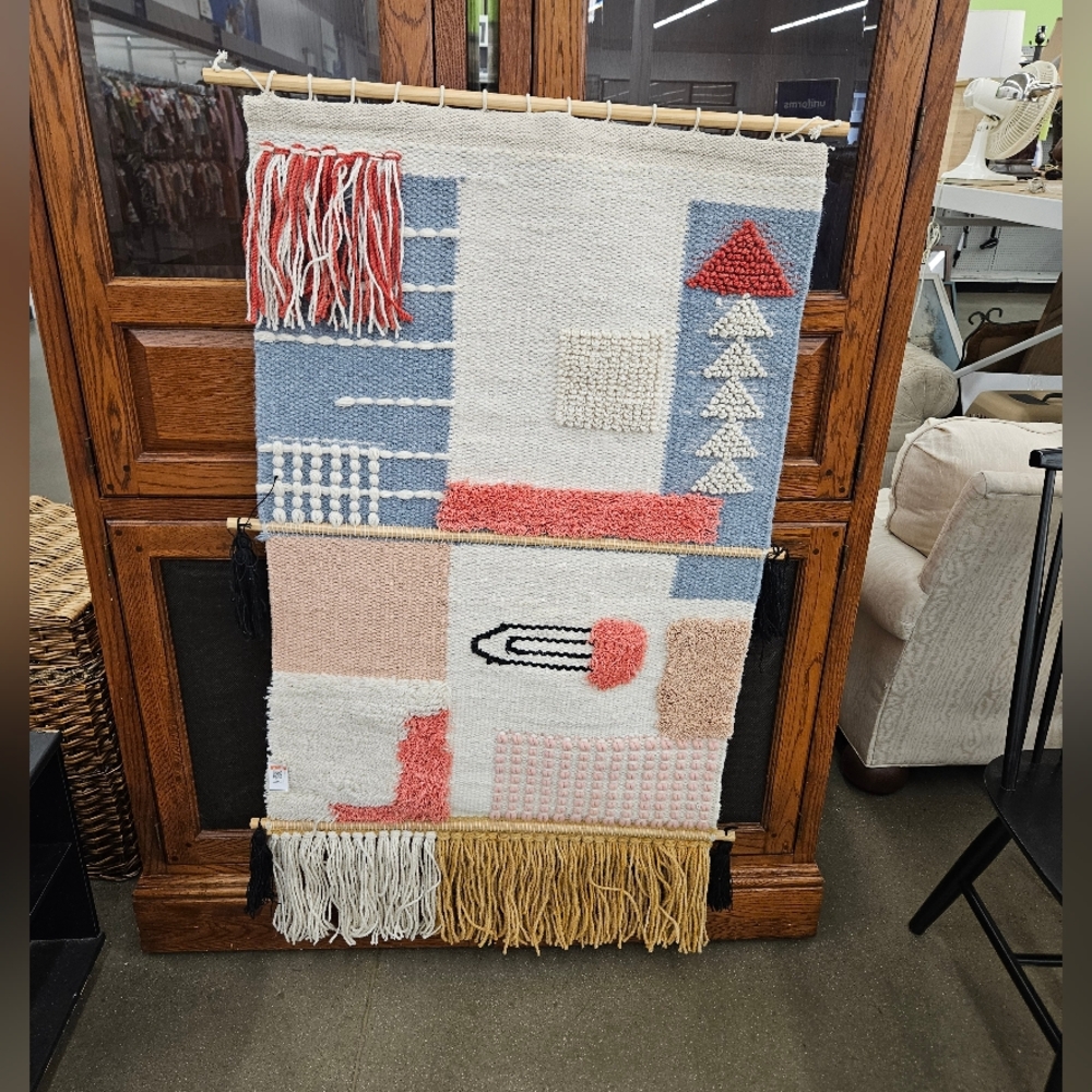 Orai Hand Woven Multicolored Textured Wool Wall Hanging
